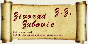Živorad Zubović vizit kartica